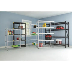 5-Tier Heavy-Duty Plastic Garage Shelving Unit – 36" W x 74" H x 18" D (Black) - JD Gifts