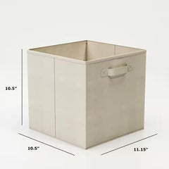 8-Pack Collapsible Fabric Cube Storage Bins – 21 Qt. Organizer Set for Home & Office, Beige - JD Gifts