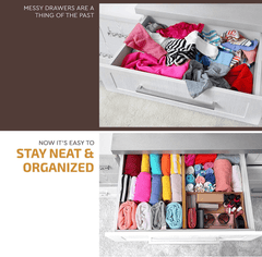 6-Pack Bamboo Drawer Dividers – Expandable, Scratch-Free Organization System for Kitchen, Office & More - JD Gifts