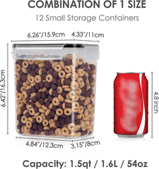 12-Piece Airtight Pantry Container Set – 1.6L Stackable Storage with Labels for Kitchen Organization - JD Gifts