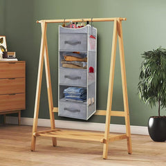 Premium 6-Shelf Hanging Closet Organizer with Removable Drawers – Foldable Linen Storage Solution - JD Gifts