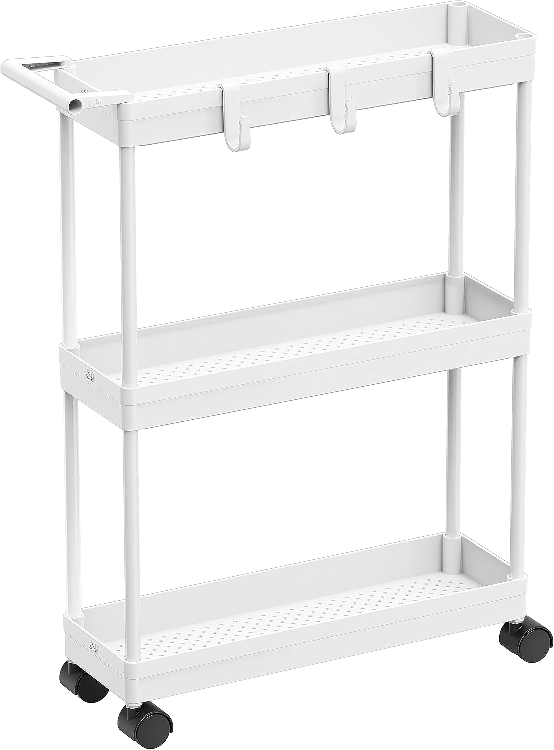 SimpleHouseware 3-Tier Slim Rolling Storage Cart – Compact Organizer for Tight Spaces - JD Gifts
