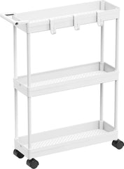 SimpleHouseware 3-Tier Slim Rolling Storage Cart – Compact Organizer for Tight Spaces - JD Gifts