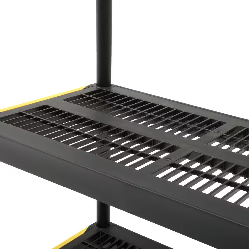 5-Tier Heavy-Duty Plastic Garage Shelving Unit – 36" W x 74" H x 18" D (Black) - JD Gifts