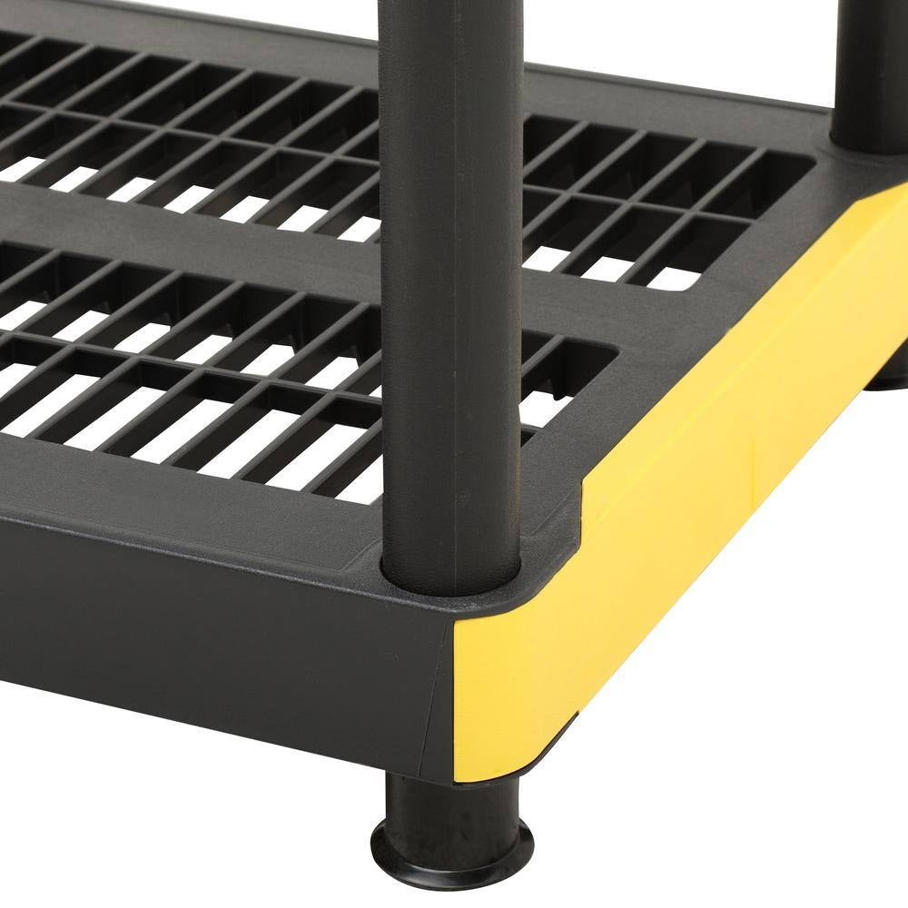 5-Tier Heavy-Duty Plastic Garage Shelving Unit – 36" W x 74" H x 18" D (Black) - JD Gifts