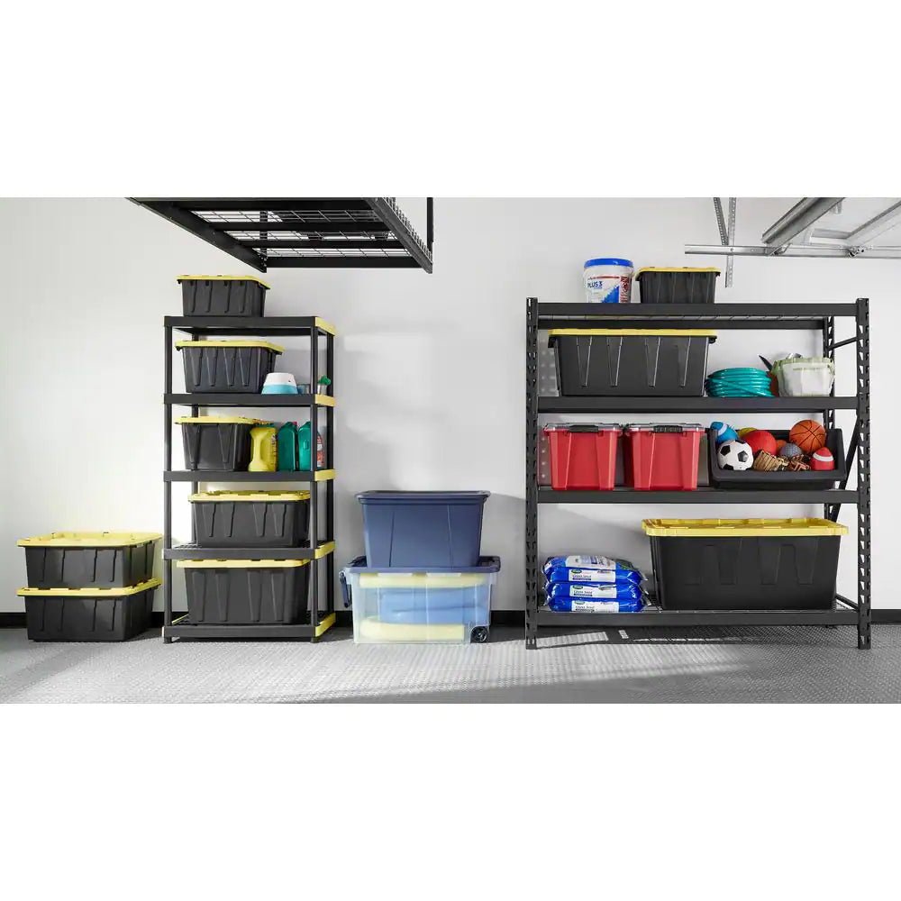 5-Tier Heavy-Duty Plastic Garage Shelving Unit – 36" W x 74" H x 18" D (Black) - JD Gifts