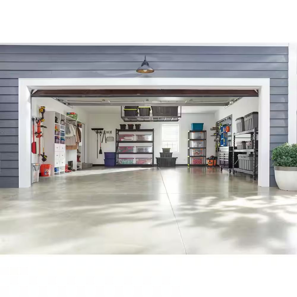 5-Tier Heavy-Duty Plastic Garage Shelving Unit – 36" W x 74" H x 18" D (Black) - JD Gifts