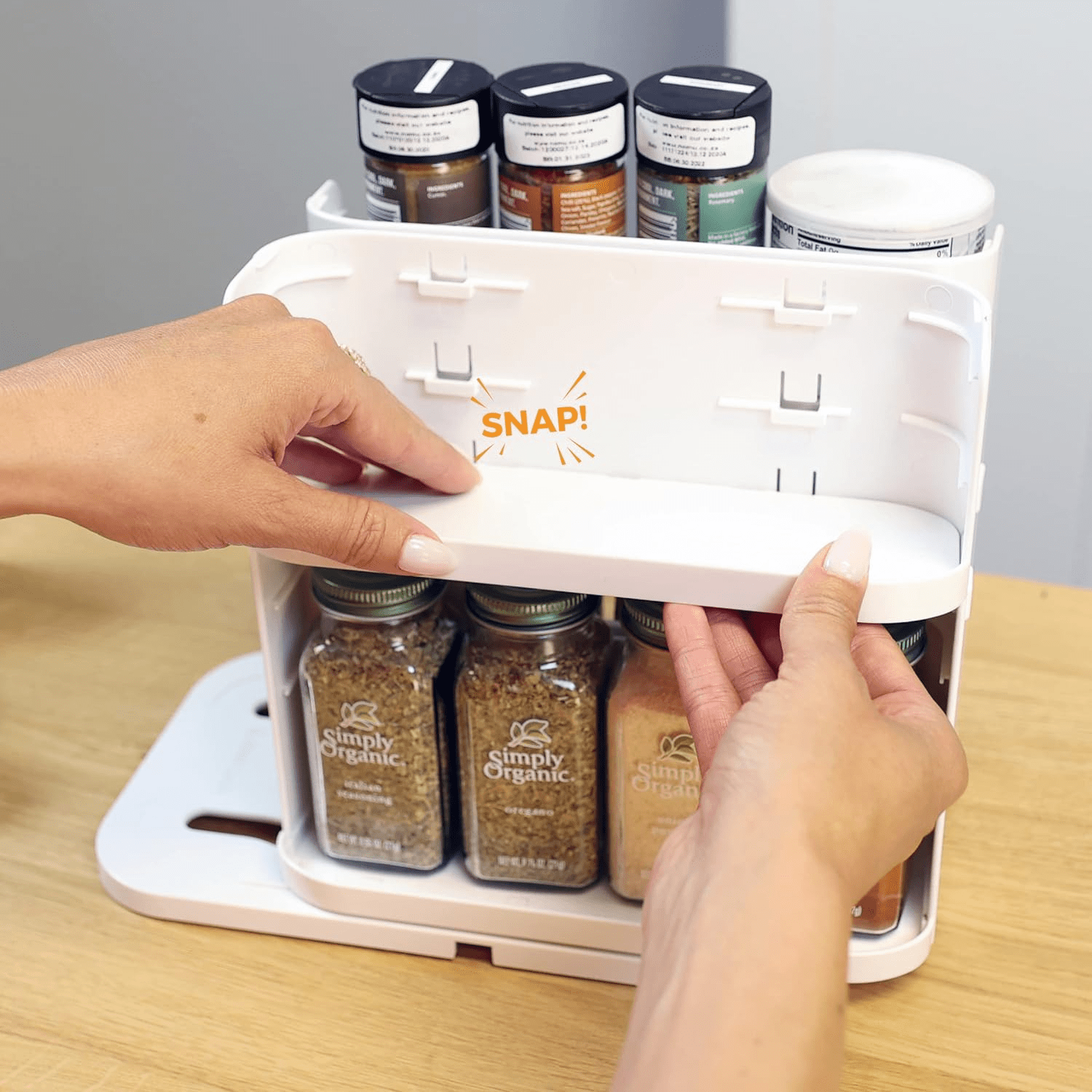Cabinet Caddy SNAP! – 5-Tier Rotating Organizer with Adjustable Shelves & Magnetic Modular System - JD Gifts