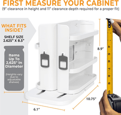 Cabinet Caddy SNAP! – 5-Tier Rotating Organizer with Adjustable Shelves & Magnetic Modular System - JD Gifts