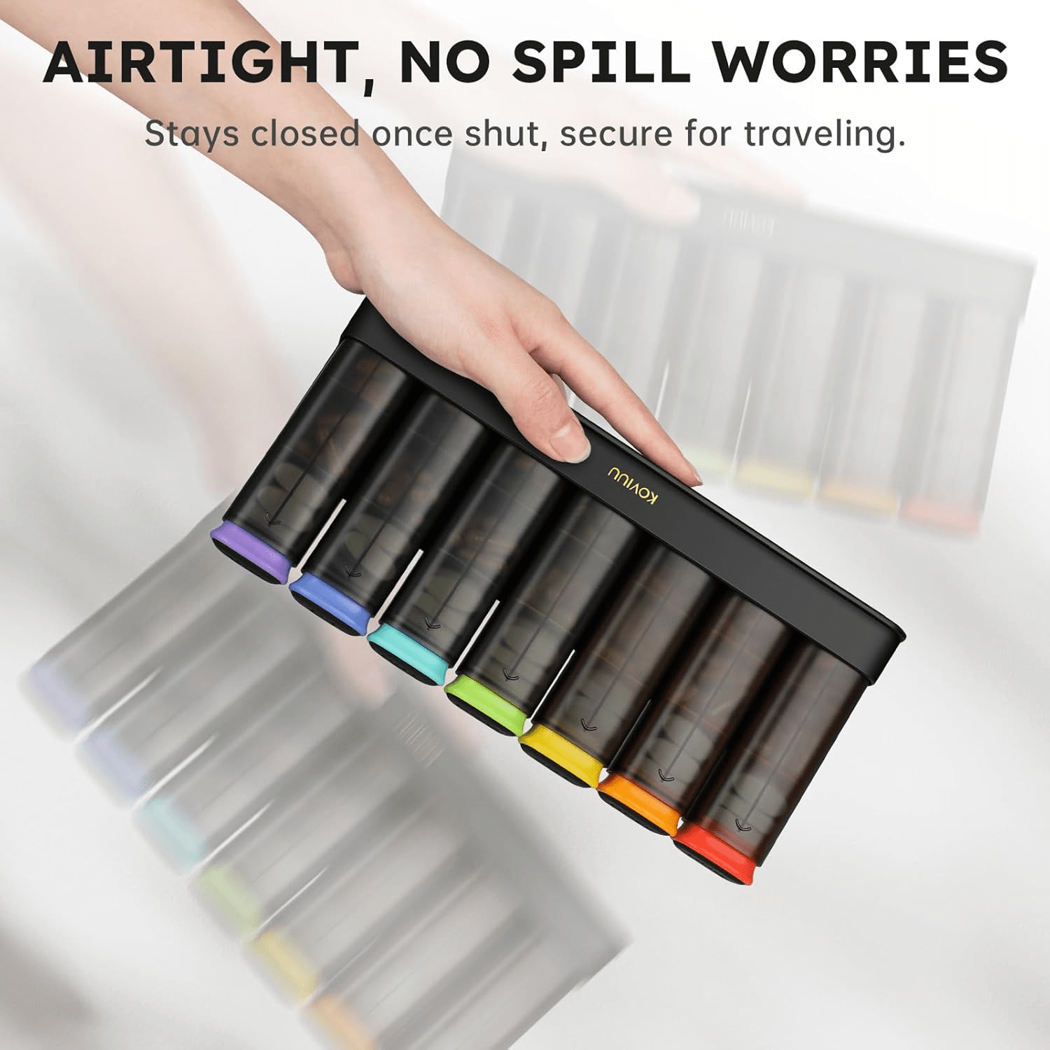 KOVIUU 7-Day XL Wellness Organizer – Triple-Dose Daily Drawer System with Detachable Travel Tubes - JD Gifts