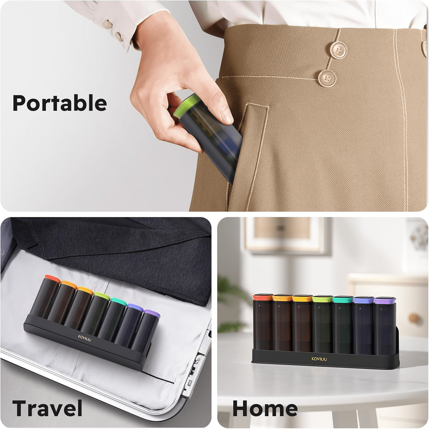 KOVIUU 7-Day XL Wellness Organizer – Triple-Dose Daily Drawer System with Detachable Travel Tubes - JD Gifts