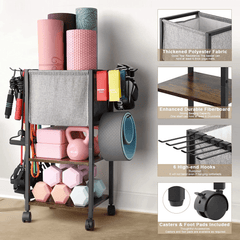 VINAEMO All-in-One Fitness Storage Station – Deluxe Organizer for Home Gym & Yoga Equipment - JD Gifts
