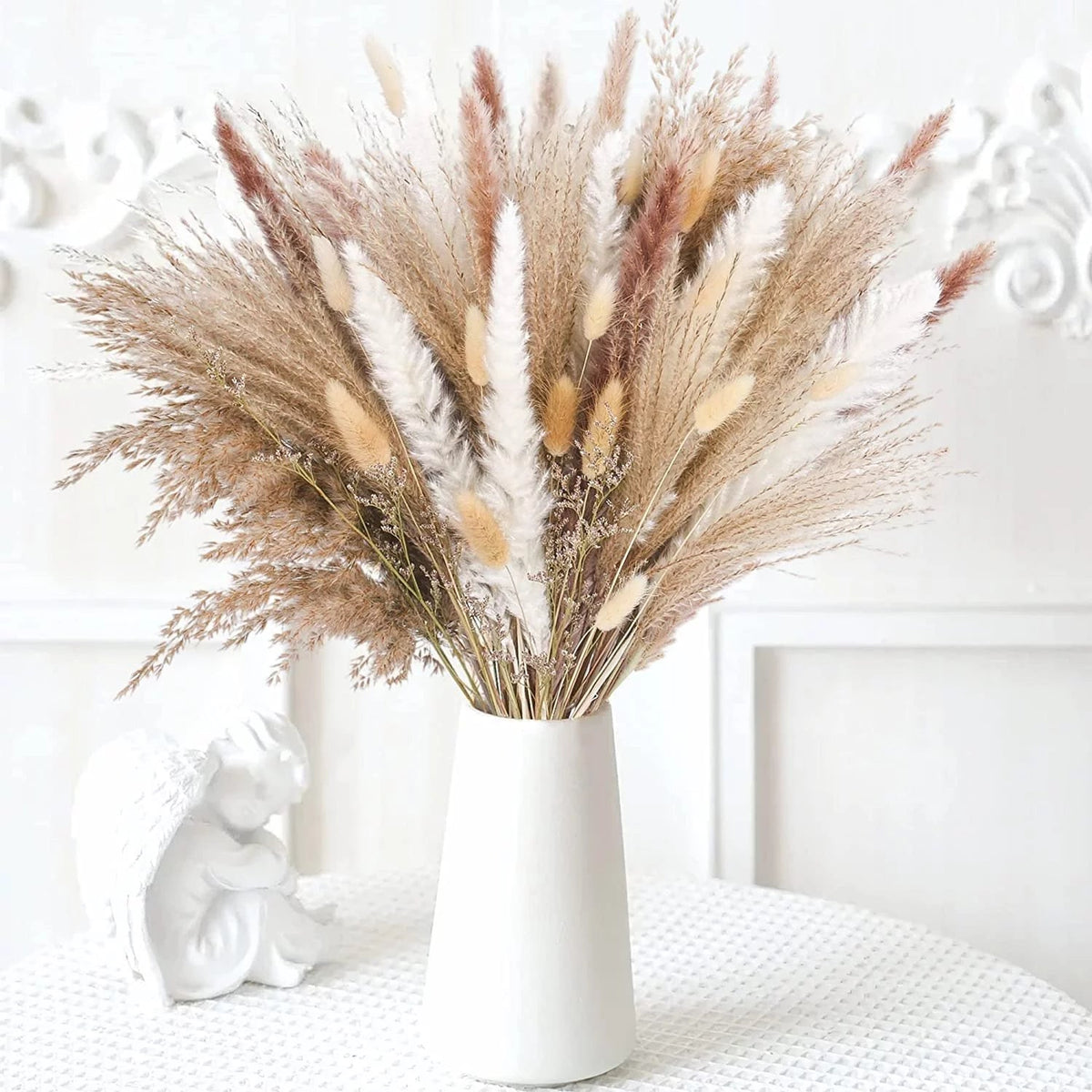 Boho Chic 85-Piece Natural Dried Pampas Grass Bouquet for Wedding and Home Decor - JD Gifts