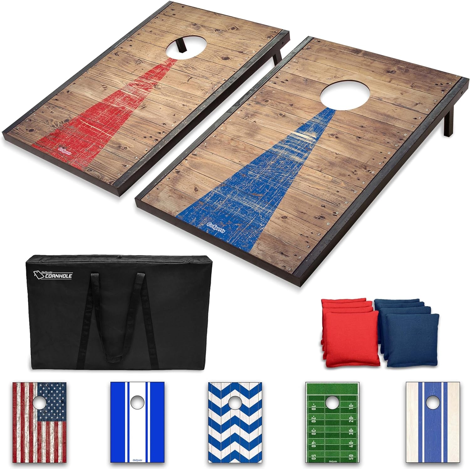 Classic Cornhole Set – Includes 8 Bean Bags, Travel Case and Game Rules (Choice of Style) - JD Gifts