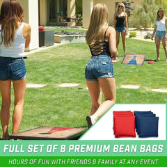 Classic Cornhole Set – Includes 8 Bean Bags, Travel Case and Game Rules (Choice of Style) - JD Gifts