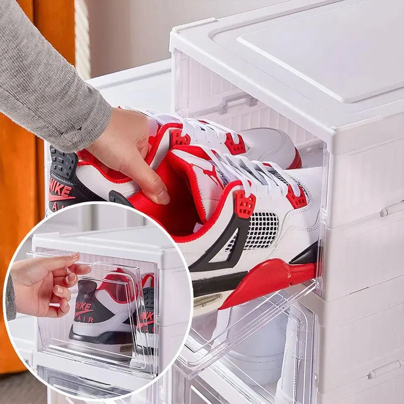 Clear Stackable Shoe Storage Boxes, Dustproof & Foldable Organizers - JD Gifts