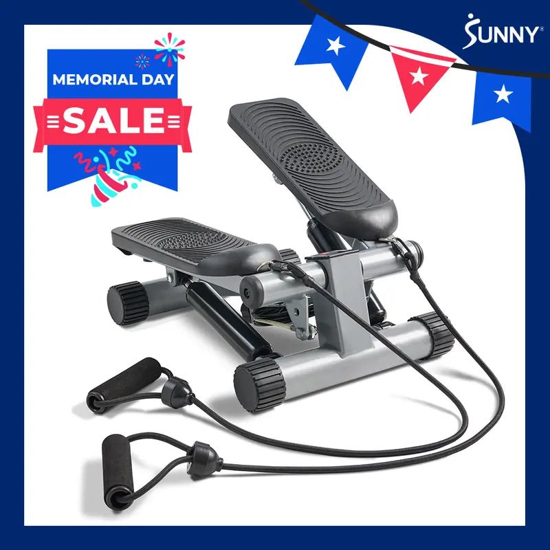 Compact Sunny Mini Steppers with Resistance Bands and LCD Monitor - Ideal Home Workout Equipment - JD Gifts