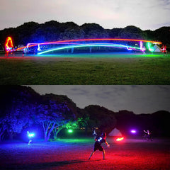 Flying Disc - 16 Million Color RGB or 36 or 360 Leds, Extremely Bright, Smart Modes, Auto Light Up, Rechargeable, 175G Frisbee - JD Gifts