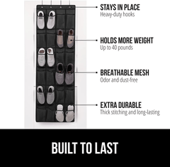 XL Over-the-Door Shoe Organizer – 24-Pocket Heavy-Duty Hanging Storage Solution - JD Gifts