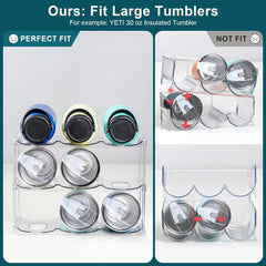 LANDNEOO 3-Tier Stackable Water Bottle Organizer – Clear Storage Rack for Large Tumblers & Bottles - JD Gifts