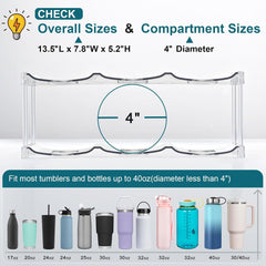LANDNEOO 3-Tier Stackable Water Bottle Organizer – Clear Storage Rack for Large Tumblers & Bottles - JD Gifts
