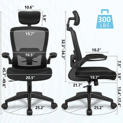 Luxury Ergonomic Office Chair with Adjustable Lumbar Support and High Back - JD Gifts