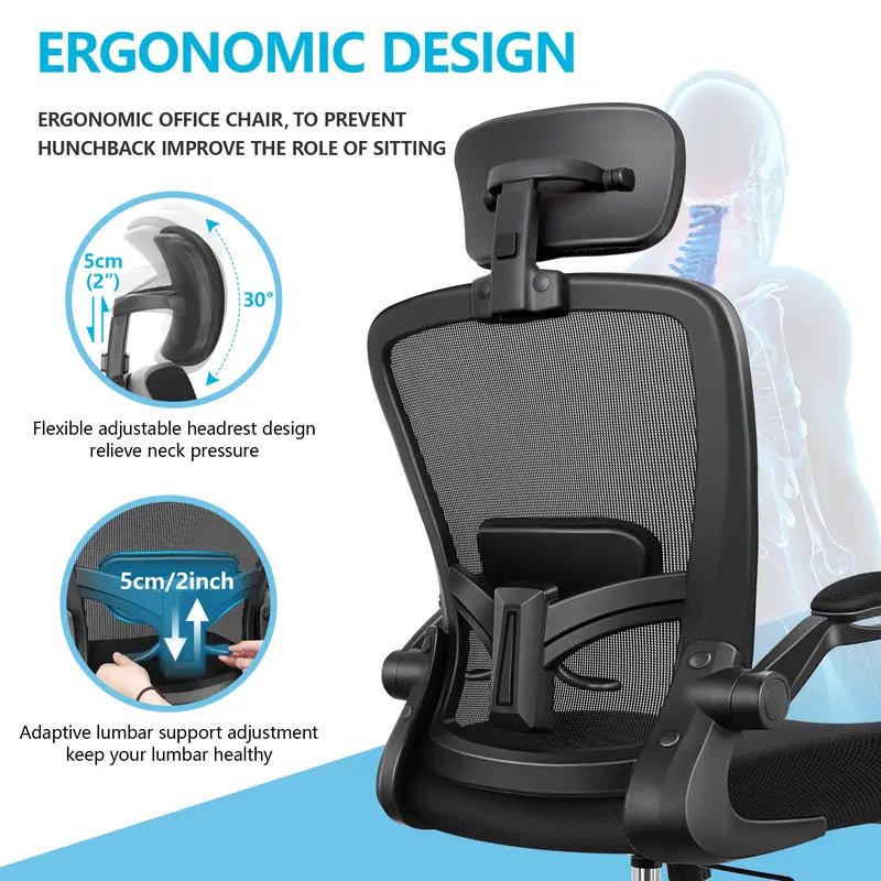 Luxury Ergonomic Office Chair with Adjustable Lumbar Support and High Back - JD Gifts