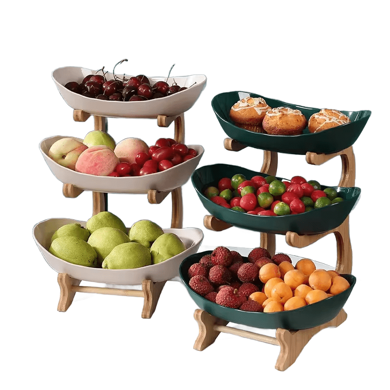 Multi-Tier Wooden Serving Tray Set – Tiered Display for Entertaining & Everyday Use - JD Gifts