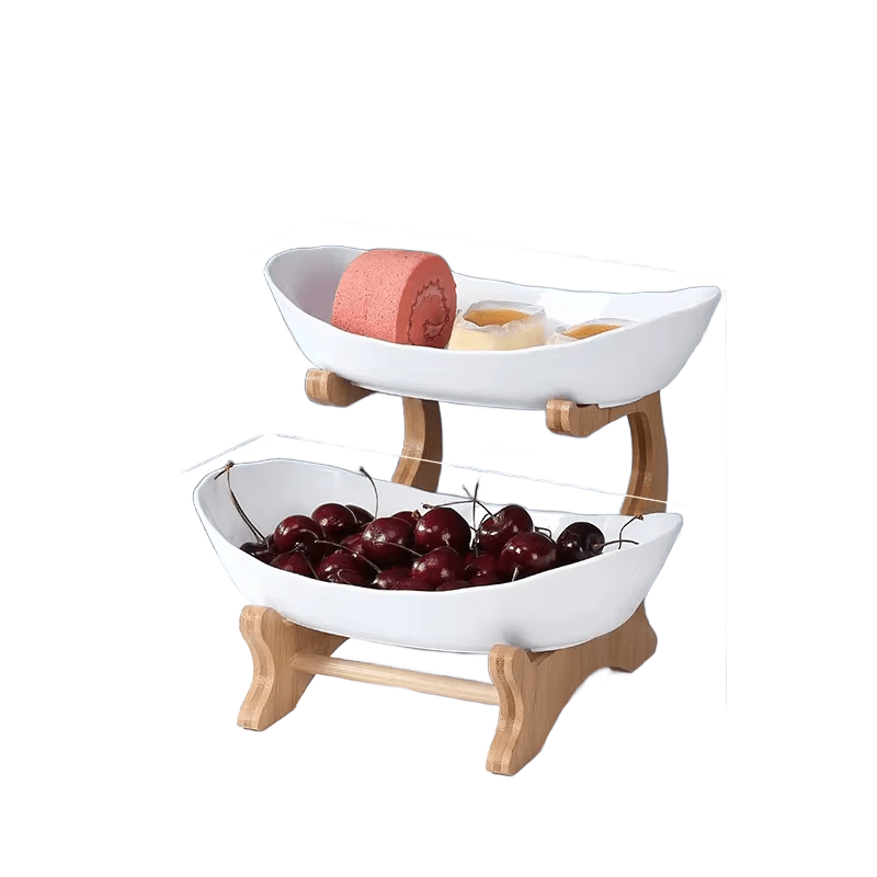 Multi-Tier Wooden Serving Tray Set – Tiered Display for Entertaining & Everyday Use - JD Gifts