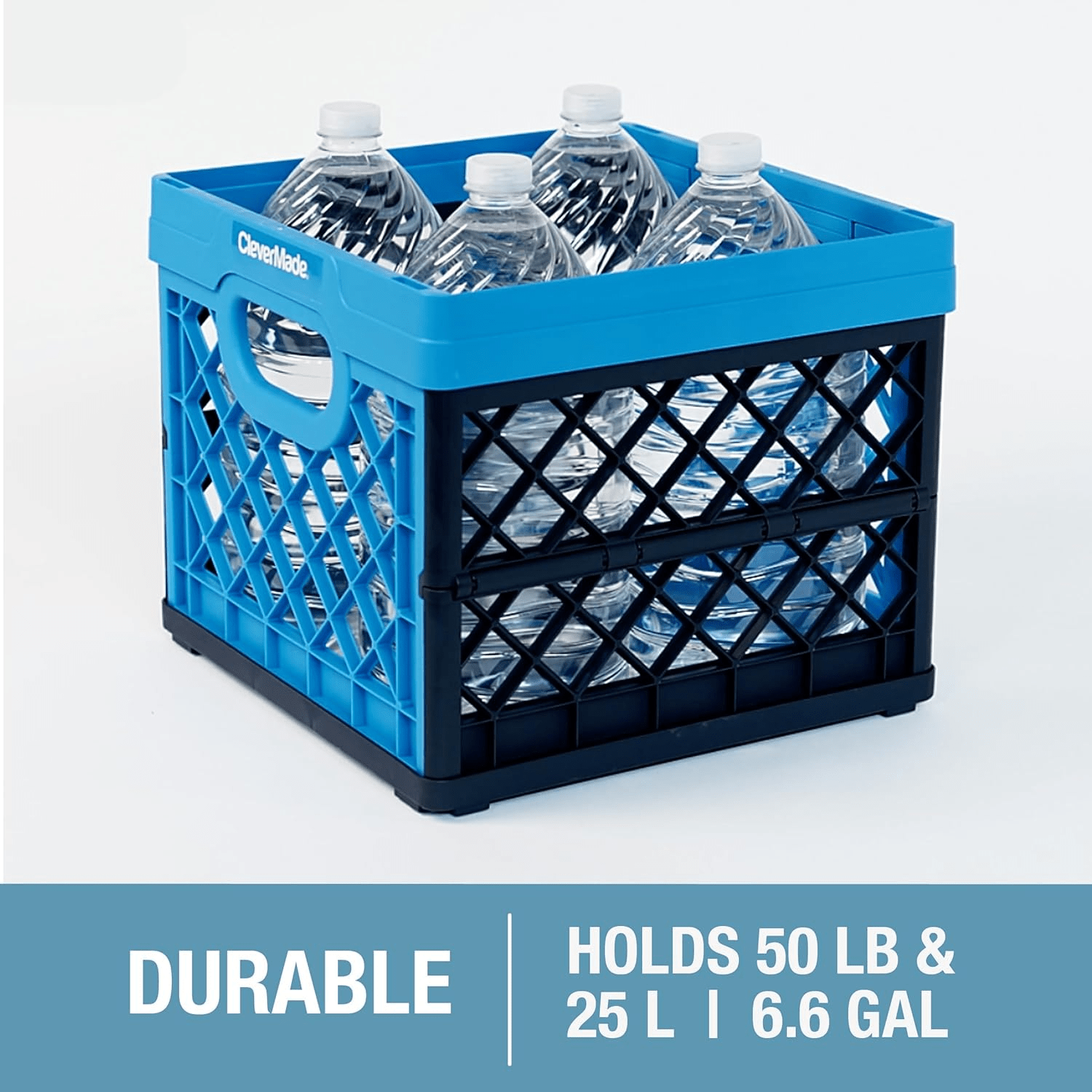 Neptune Blue 3-Pack Collapsible Storage Crates – 25L Heavy-Duty Stackable Bins for Home, Garage & Office Organization - JD Gifts