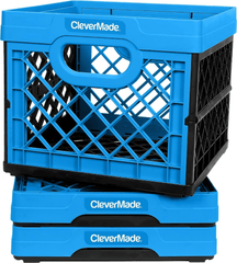 Neptune Blue 3-Pack Collapsible Storage Crates – 25L Heavy-Duty Stackable Bins for Home, Garage & Office Organization - JD Gifts