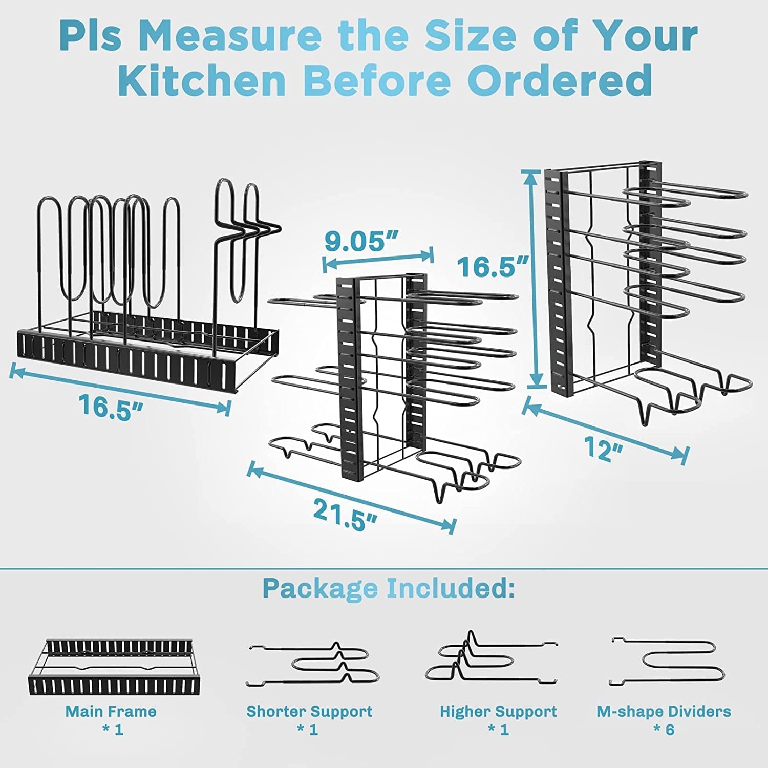 ORDORA 8-Tier Adjustable Pot & Pan Organizer – Versatile Rack for Lids, Bakeware & Cookware - JD Gifts