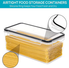 Premium 4 - Piece Pasta Storage System - 3.2L Airtight Containers with Smart - Seal Lids - JD Gifts