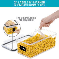 Vtopmart 4-Piece Premium Pasta Storage System – Horizontal Airtight Containers with Measuring Cups & Labels - JD Gifts