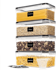 Premium 4 - Piece Pasta Storage System - 3.2L Airtight Containers with Smart - Seal Lids - JD Gifts