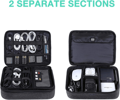 BAGSMART Double-Layer Tech Organizer – Electronics Travel Case for Devices, Cables & Accessories - JD Gifts