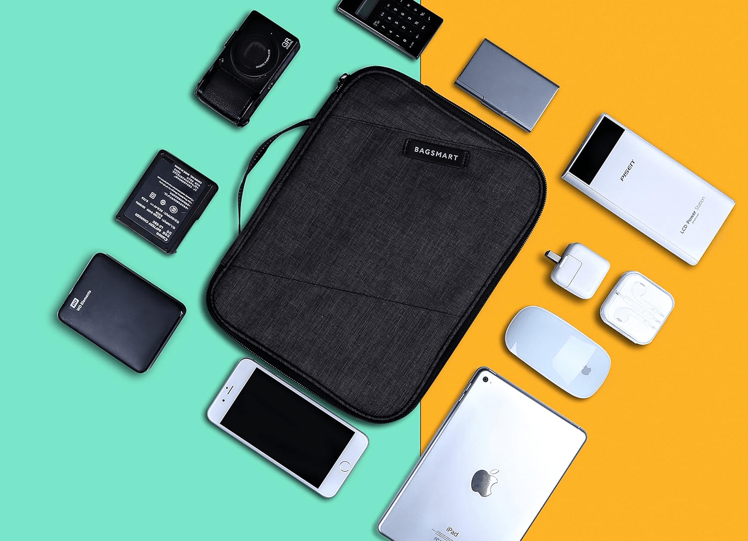 BAGSMART Double-Layer Tech Organizer – Electronics Travel Case for Devices, Cables & Accessories - JD Gifts