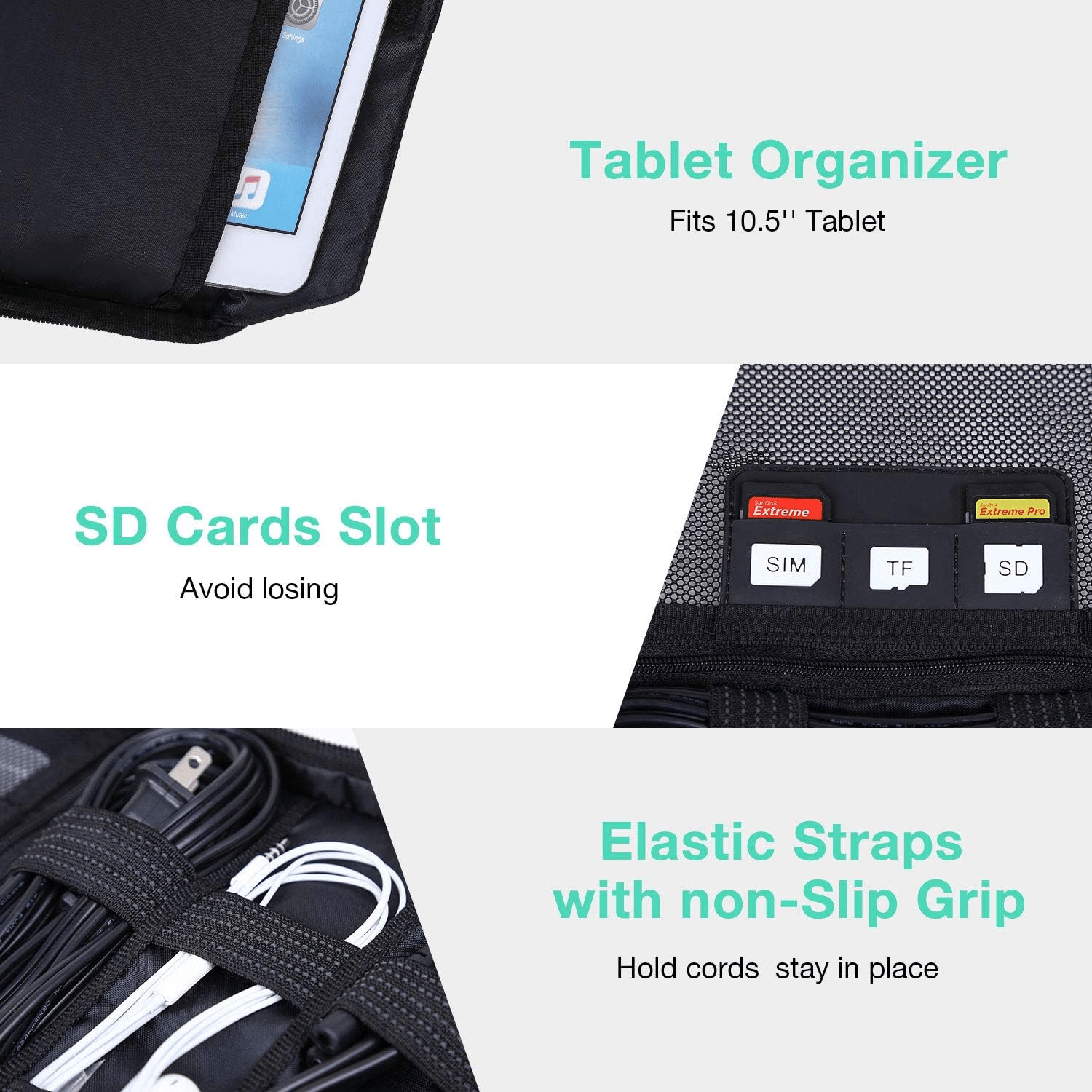 BAGSMART Double-Layer Tech Organizer – Electronics Travel Case for Devices, Cables & Accessories - JD Gifts