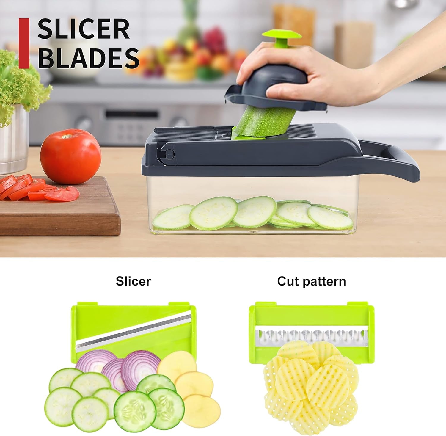 Pro 10-in-1 Vegetable Chopper and Slicer with Mandolin Slicer - Grey - JD Gifts