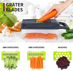 Pro 10-in-1 Vegetable Chopper and Slicer with Mandolin Slicer - Grey - JD Gifts