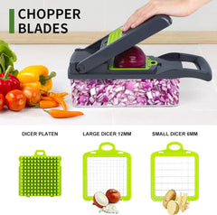 Pro 10-in-1 Vegetable Chopper and Slicer with Mandolin Slicer - Grey - JD Gifts