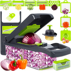 Pro 10-in-1 Vegetable Chopper and Slicer with Mandolin Slicer - Grey - JD Gifts