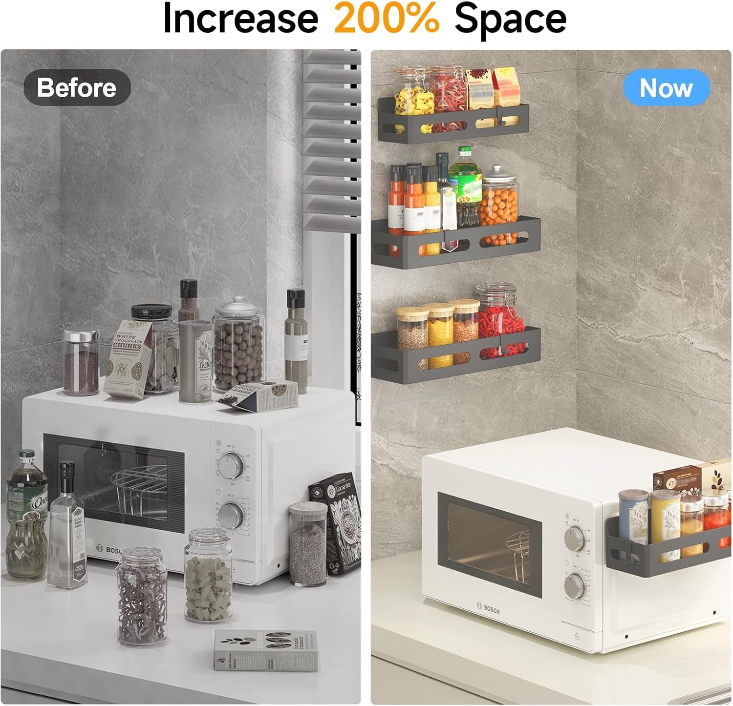 Sevenblue 4-Pack Magnetic Spice Rack Set – Versatile Fridge & Metal Surface Organizer - JD Gifts