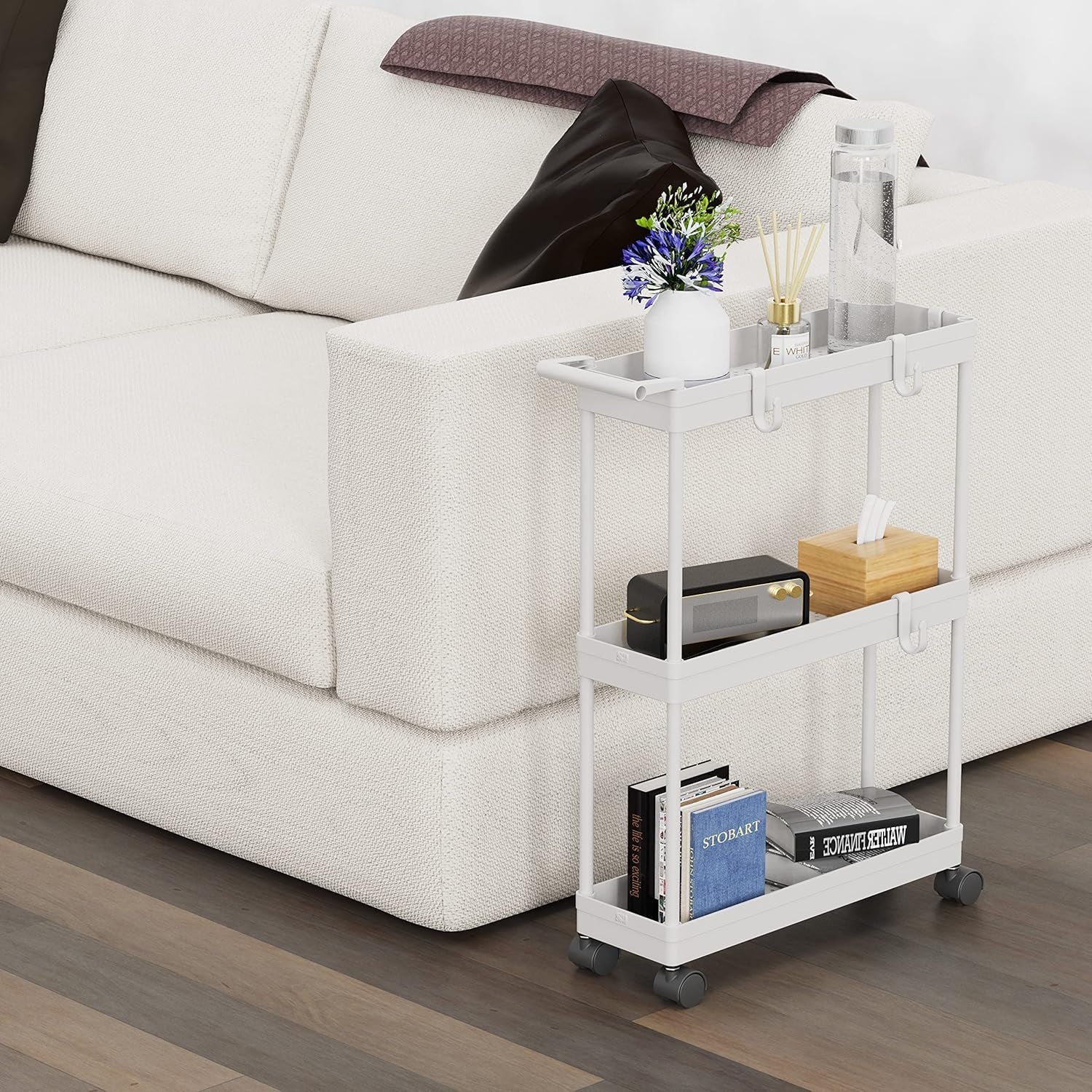 SimpleHouseware 3-Tier Slim Rolling Storage Cart – Compact Organizer for Tight Spaces - JD Gifts