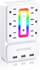 AICODE 9-in-1 Smart Surge Protector with RGB Ambient Lighting – Multi-Device Charging Hub for Home & Office - JD Gifts